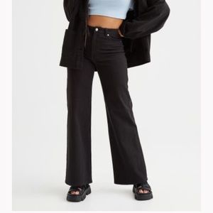 H&M Wide-Leg Twill Pants